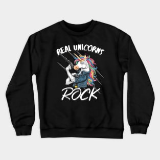 Unicorn Real Unicorns Rock Crewneck Sweatshirt